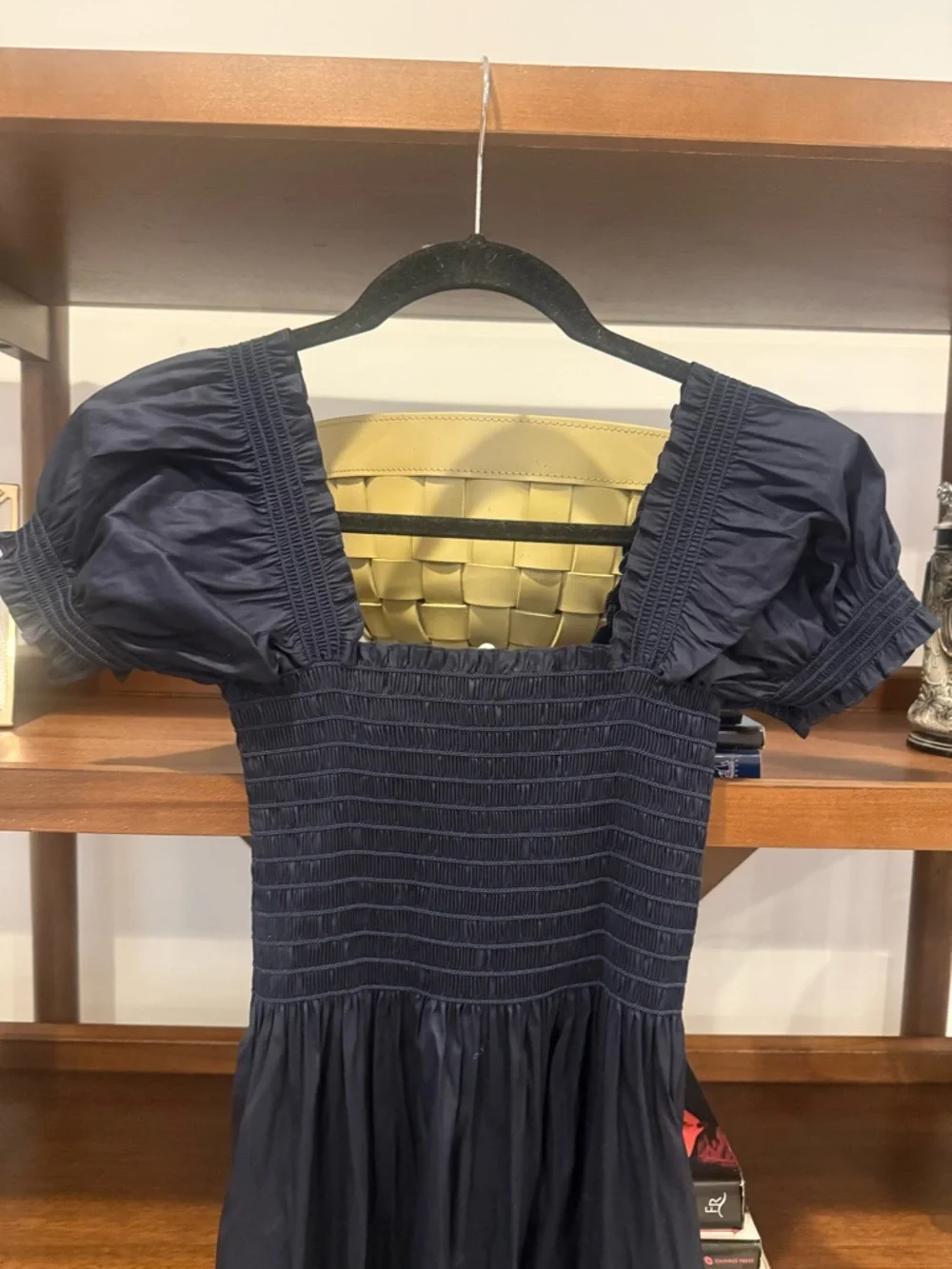 Tory Burch Navy Smocked Maxi Dress